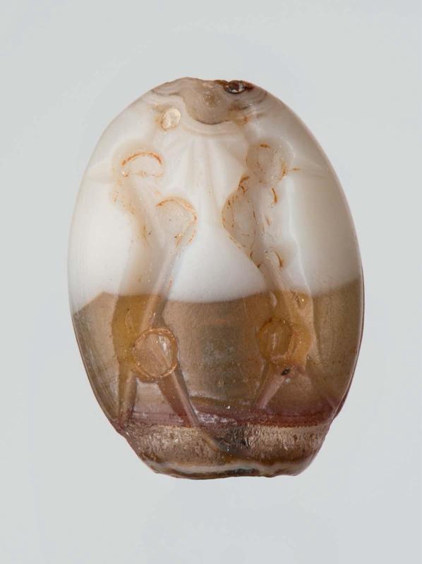 Amygdaloid seal with two rampant dogs