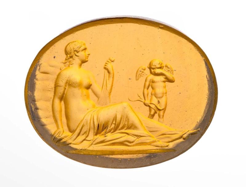 Oval gem with the punishment of Cupid by Venus