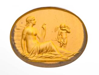 Oval gem with the punishment of Cupid by Venus