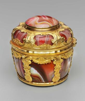Snuff box in the form of a basket mounted with a timepiece