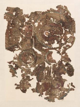 Fragment with mythological animals in roundels