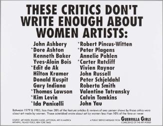 These Critics Don't Write Enough About Women Artists