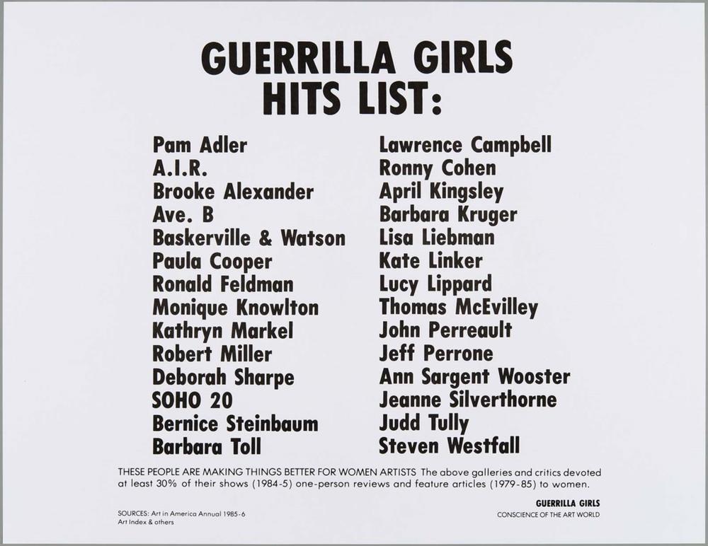 Guerrilla Girls' Hit List