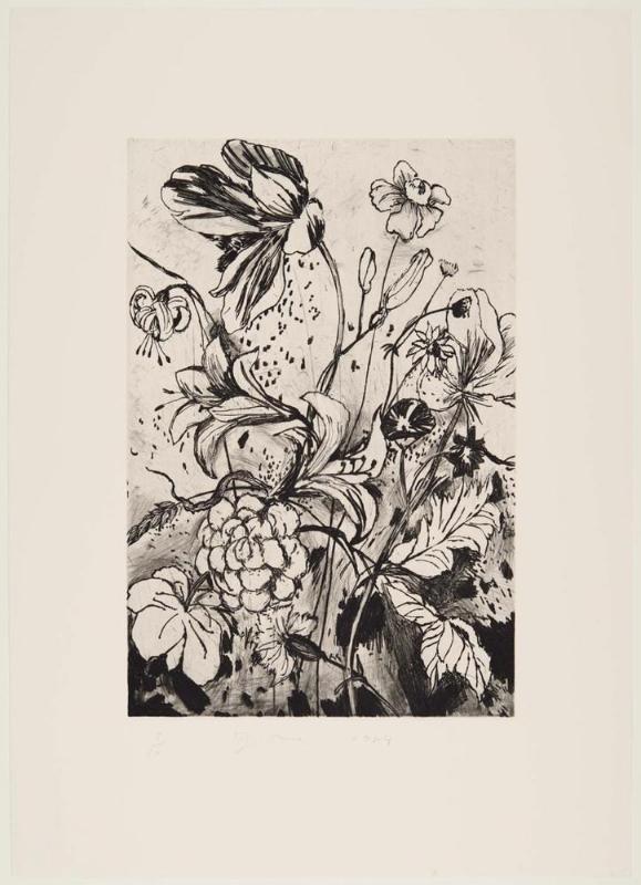 The Temple of Flora, Frontispiece: Details from Nancy's Garden, State II