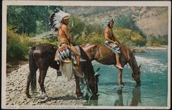 Apaches Halting for Water at Rio Navajo, Arizona. 13944