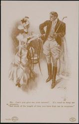 He: can't you give me your answer?  It's cruel to keep me in suspense. 
"But think of the length of time you have kept me in suspense." 14039