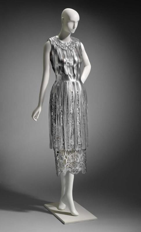 Metallic Leather Fringe Dress