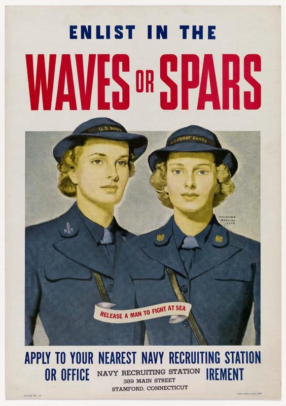 Enlist in the Waves or Spars—Release a Man to Fight  at Sea—Apply to Your Nearest Recruiting Station