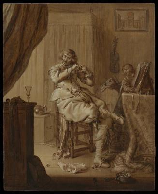 A Cavalier at his Toilet