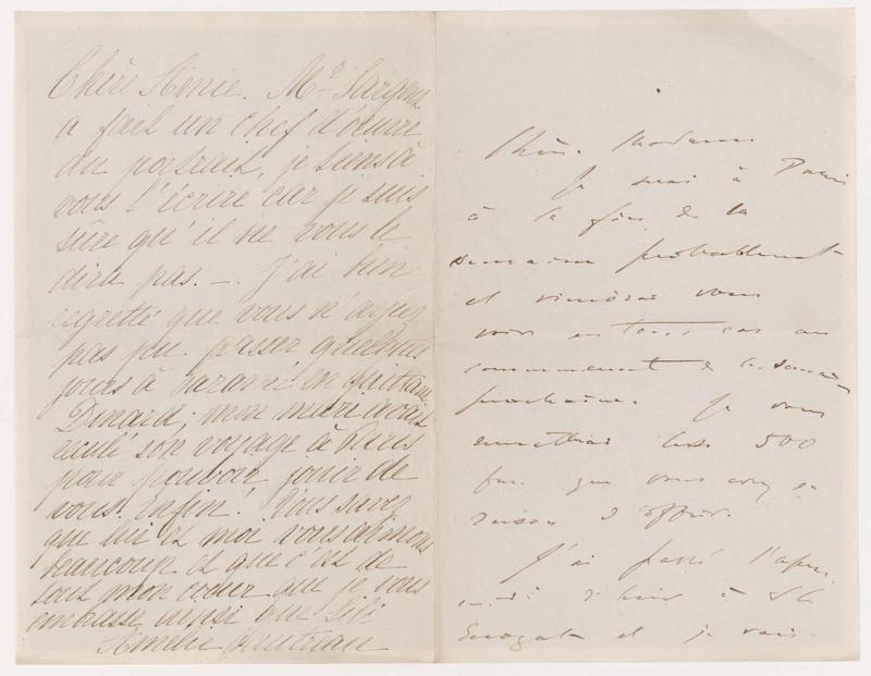 John Singer Sargent and Amélie Gautreau to Emma-Marie Allouard-Jouan, late summer 1883
