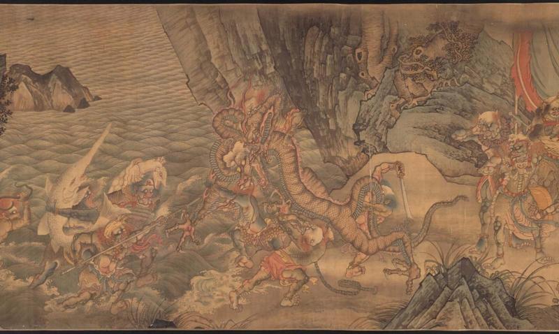 Capture of sea creatures and dragon