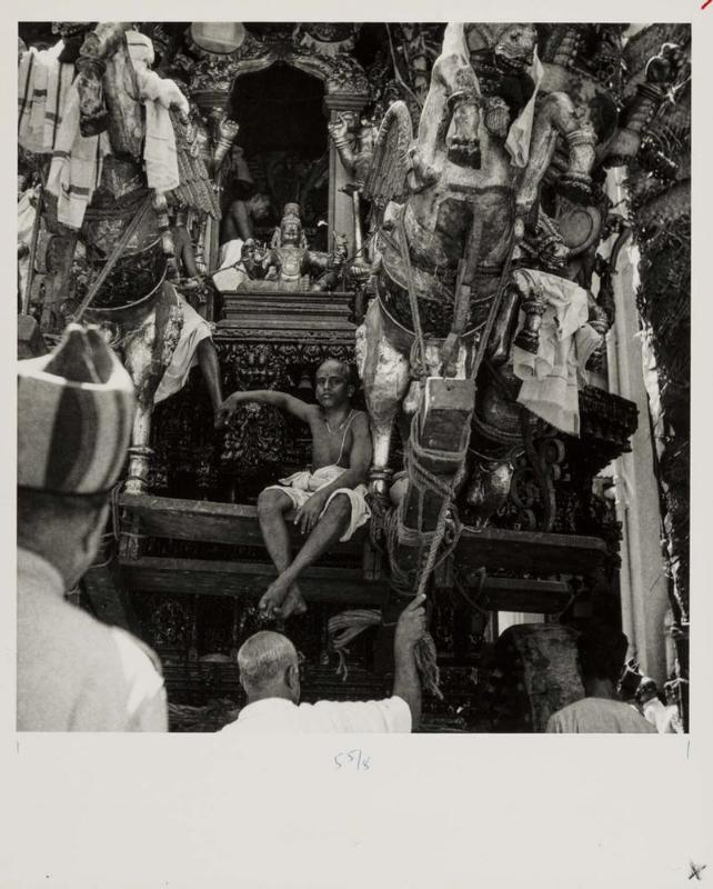 Brahman Priest and Temple Cart