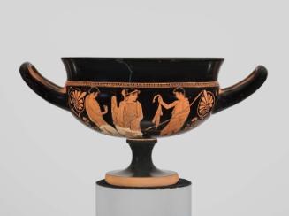 Drinking cup (kylix) with youths and women