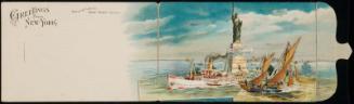 Greetings from New York; Statue of Libertry, New York Harbor