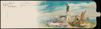 Greetings from New York; Statue of Liberty, New York Harbor
