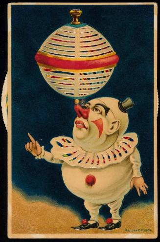 Kaleidoscopic card of a clown