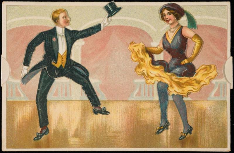 Ballroom dancing, pull tabs move the dancers