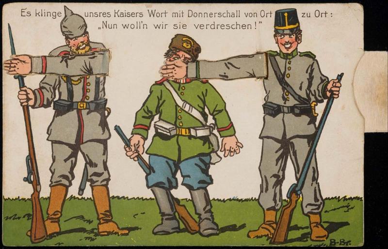 Es klinge unsres Kaisers Wort mit Donnerschall von Ort zu Ort: „Nun woll'n wir sie verdreschen!"