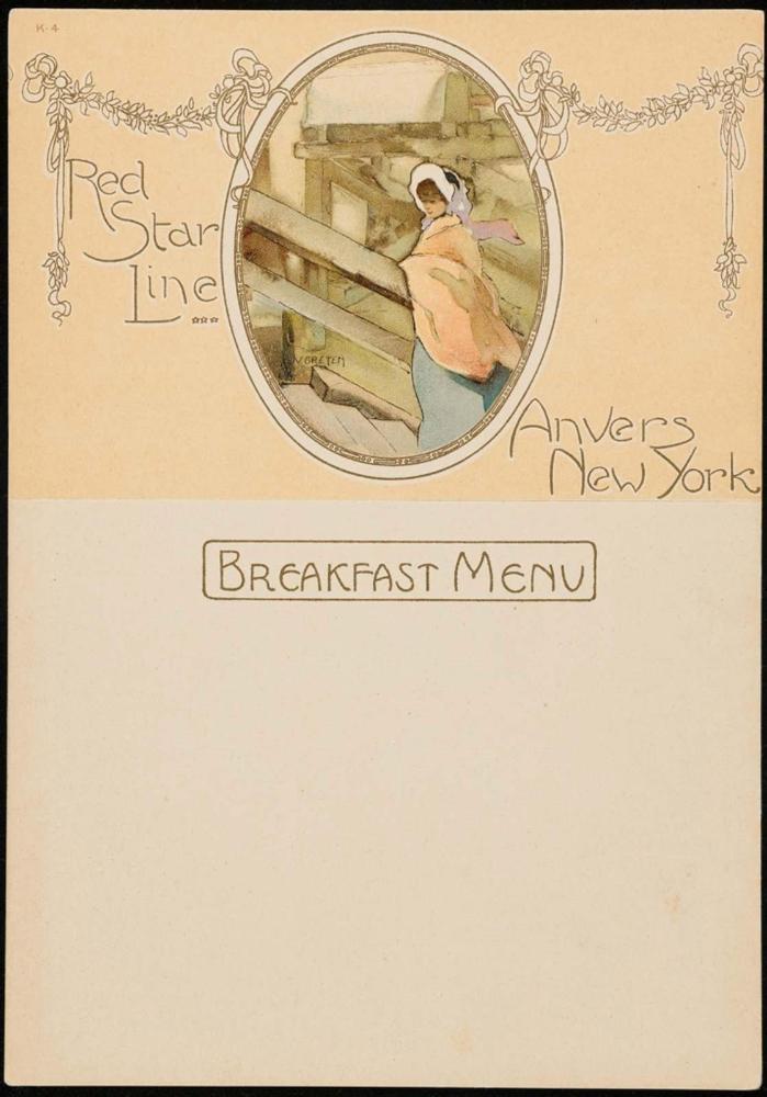 Red Star Line, Breakfast Menu