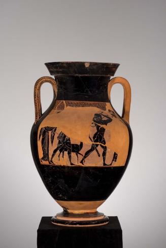 Storage jar (amphora) with Herakles and Apollo fighting over the Delphic tripod