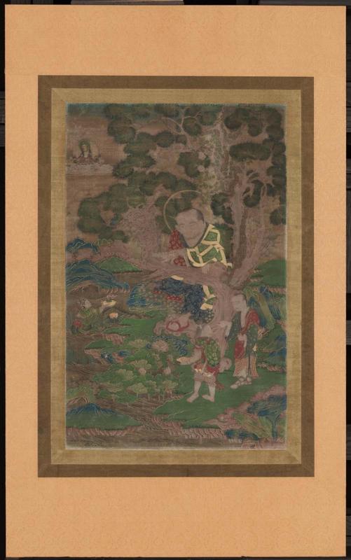Rakan seated under gnarled tree