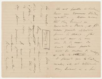 John Singer Sargent to Claude Monet, Mardi [Tuesday], n.d. [1891]