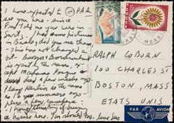 Postcard sent by Ellsworth Kelly to Ralph Coburn. Belle-Ile-en-Mer.