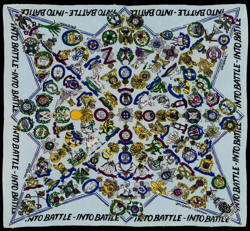 Woman's scarf: "Into Battle"