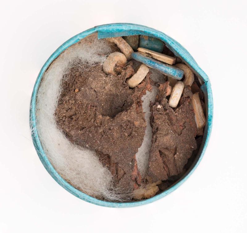 Various beads and leather fragments