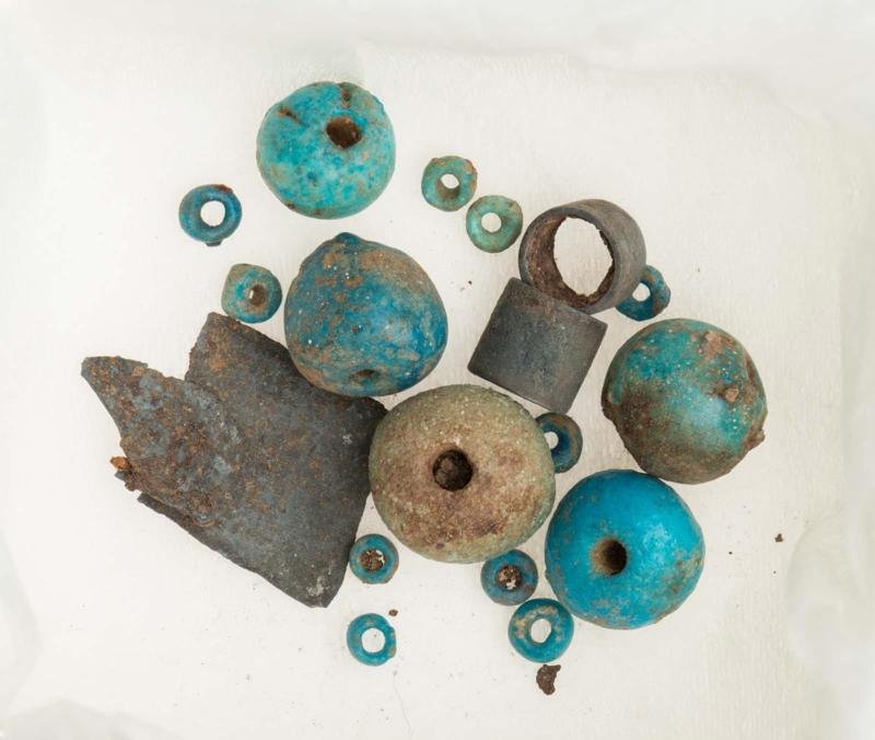 Beads and copper fragments