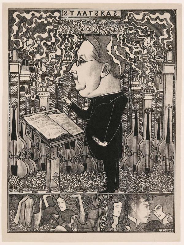 De Staatskas of De Haardsteden (a caricature of Minister Sprenger van Eyck as conductor)