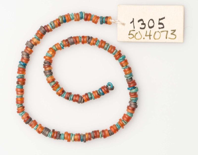 Carnelian and faience beads