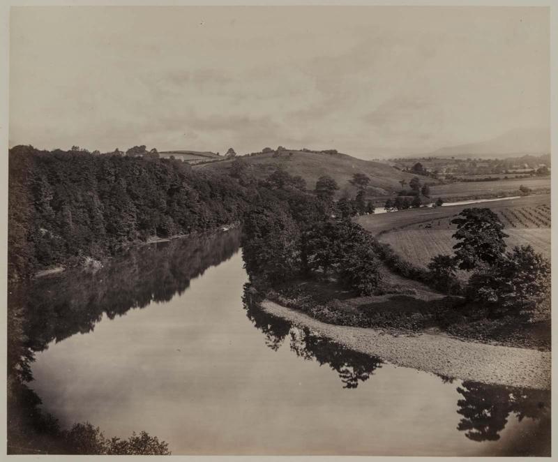 View on the Ribble, Yorkshire: Pendle Hill in the Distance