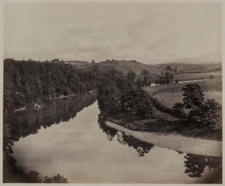 View on the Ribble, Yorkshire: Pendle Hill in the Distance