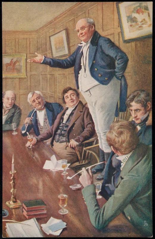 "MR. PICKWICK addresses the Club."