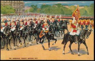 THE HOUSEHOLD CAVALRY MARCHING PAST.