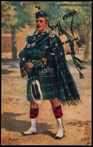 THE GORDON HIGHLANDERS.
Piper.