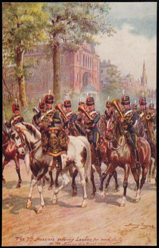 The 7th Hussars entering London for road duty on the occasion of a Royal Visit.