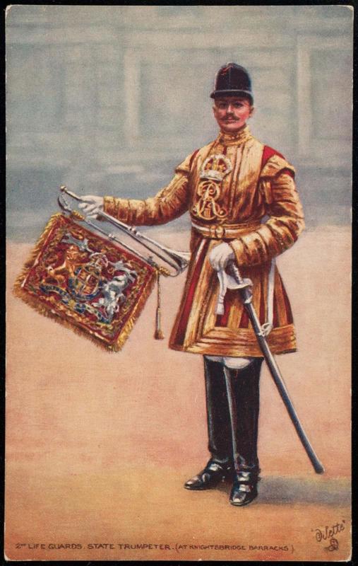 2ND LIFE GUARDS, STATE TRUMPETER. (AT KNIGHTSBRIDGE BARRACKS).