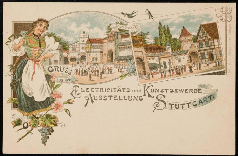 GRUSS aus der Eletricitäts und Kunstgewerbe-Ausstellung in Stuttgart.