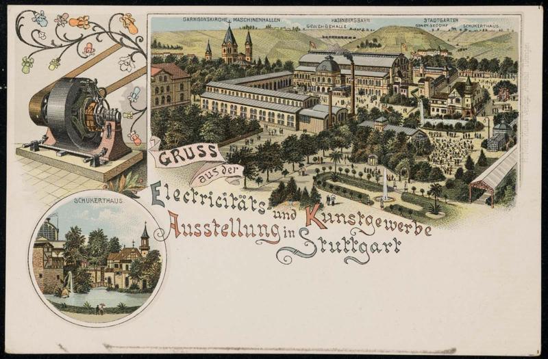 GRUSS aus der Eletricitäts und Kunstgewerbe-Ausstellung in Stuttgart.
