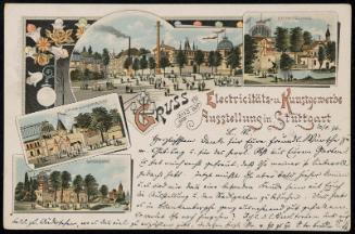GRUSS aus der Eletricitäts-u. Kunstgewerbe-Ausstellung in Stuttgart.