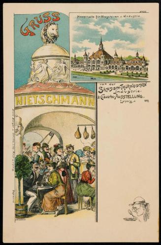 GRUSS von der SÄCHSISCH-THÜRINGISCHE Industrie & Gewerbe AUSSTELLUNG. Leipzig, d. 1897.