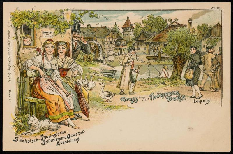 GRUSS AUS dem THÜRINGER DORF, LEIPZIG.
