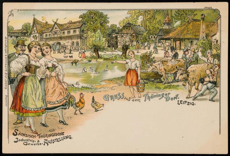 GRUSS AUS dem THÜRINGER DORF, LEIPZIG.
