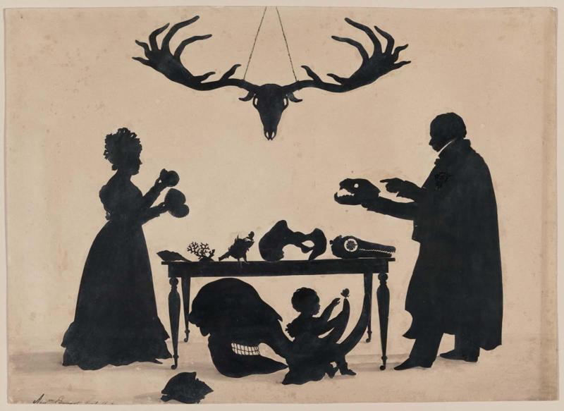 William Buckland and his wife Mary and son Frank, Examining Buckland's Natural History Collection