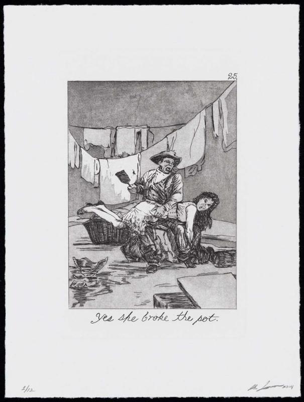 The Caprichos, Suite 2, Plate 25: Yes she broke the pot.