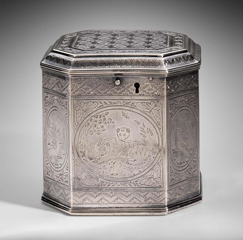 Tea caddy in Octagonal form