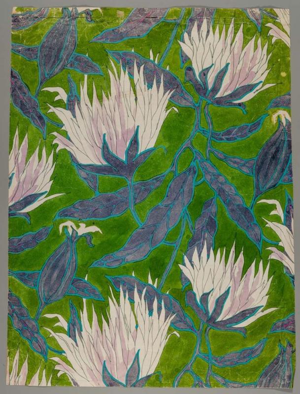 Moon Flower, a design for a textile