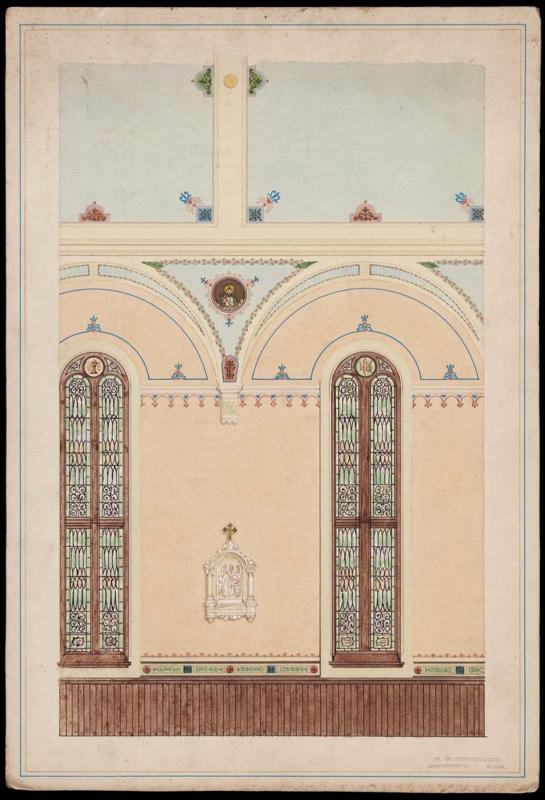 Study for wall and ceiling decoration for a church